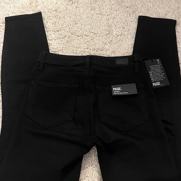 PAIGE Women's Black Stretch Jeans - Picture 6 of 8